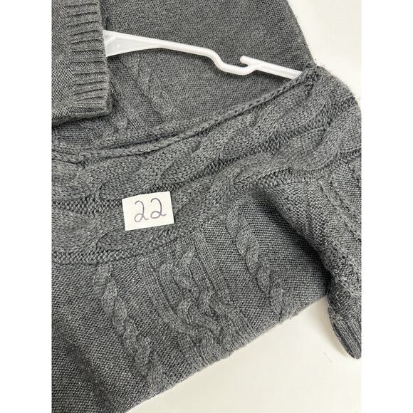 Calvin Klein Womens Dress Size Small Gray Short Sleeve Cable Knit Sweater Dress - Picture 9 of 9